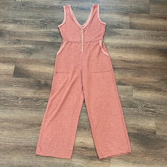 Free People Pants - NWOT Free People Beach Sleeveless V-Neck Button-Front romper jumpsuit - XS